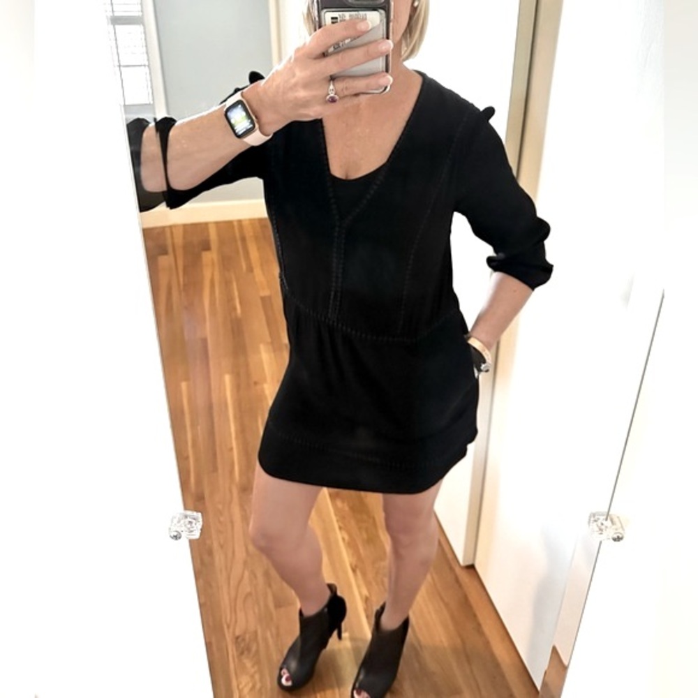 Black Greylin Embroidered Minidress